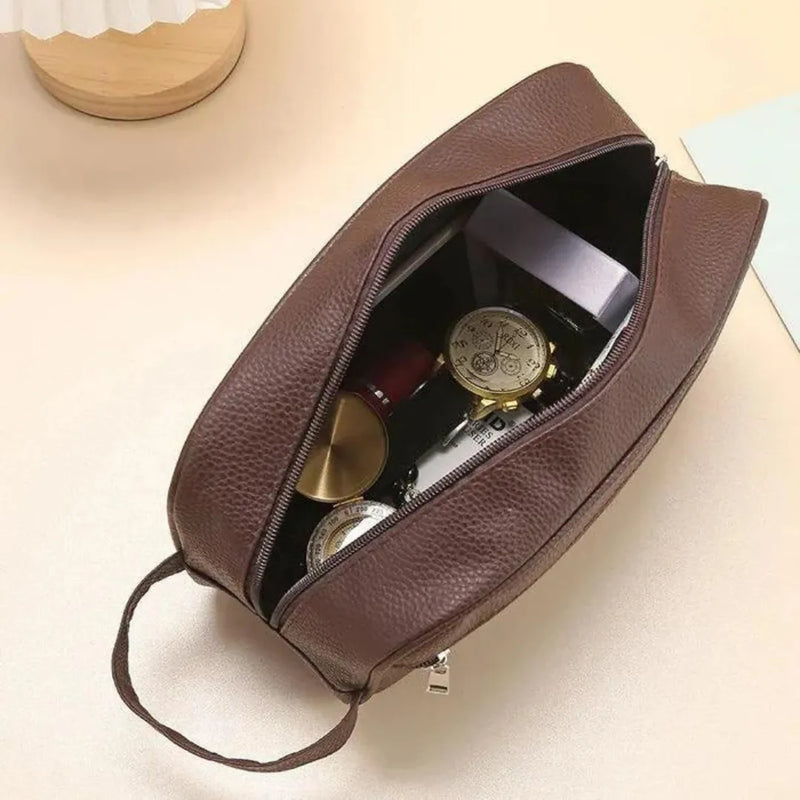 Bolsa Necessaire Masculina de Couro| Elegance