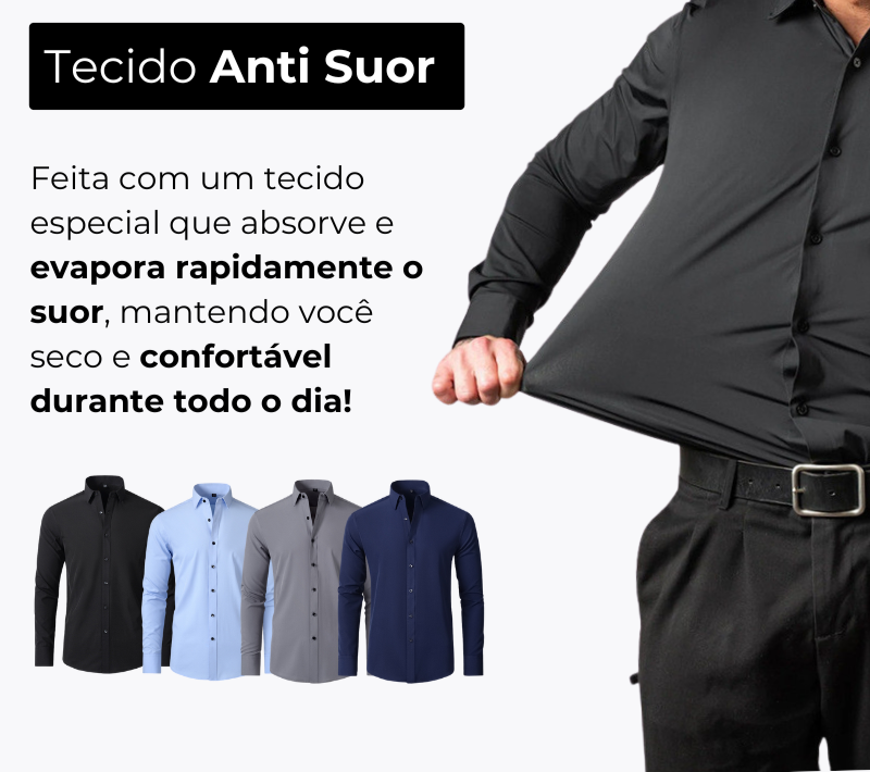 Pague 1 Leve 2 | Camisa Ultra Elegance Social - Original Anti amassados