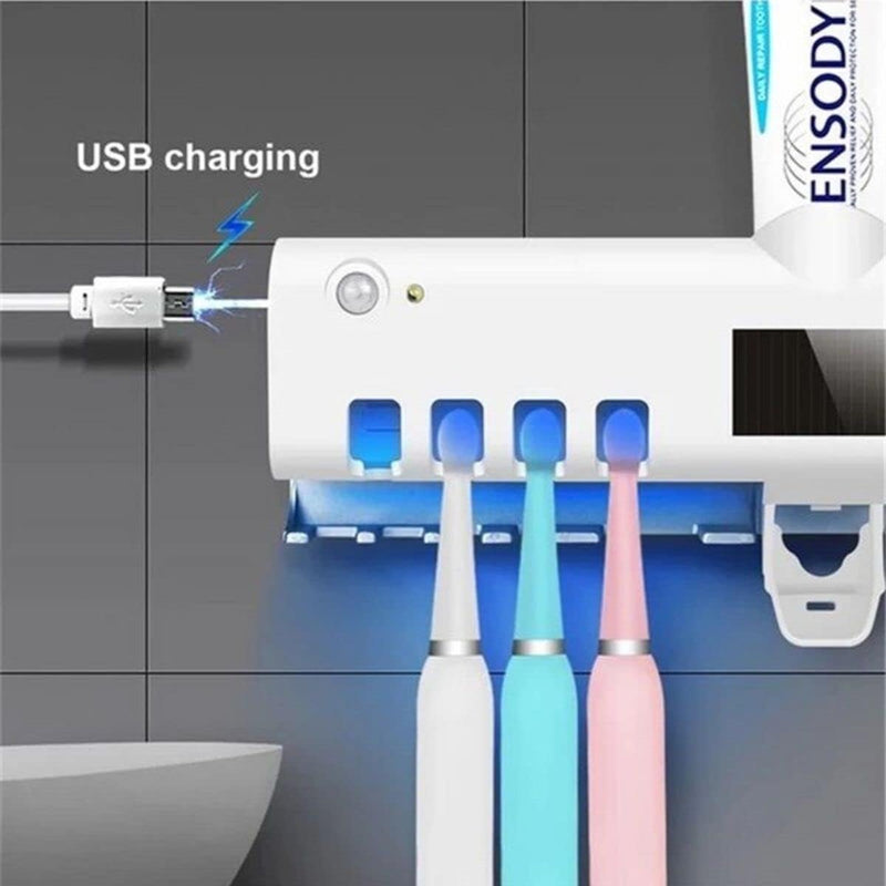 Suporte para Pasta De Dente e Escova Com Esterilizador Raios UV | Premium