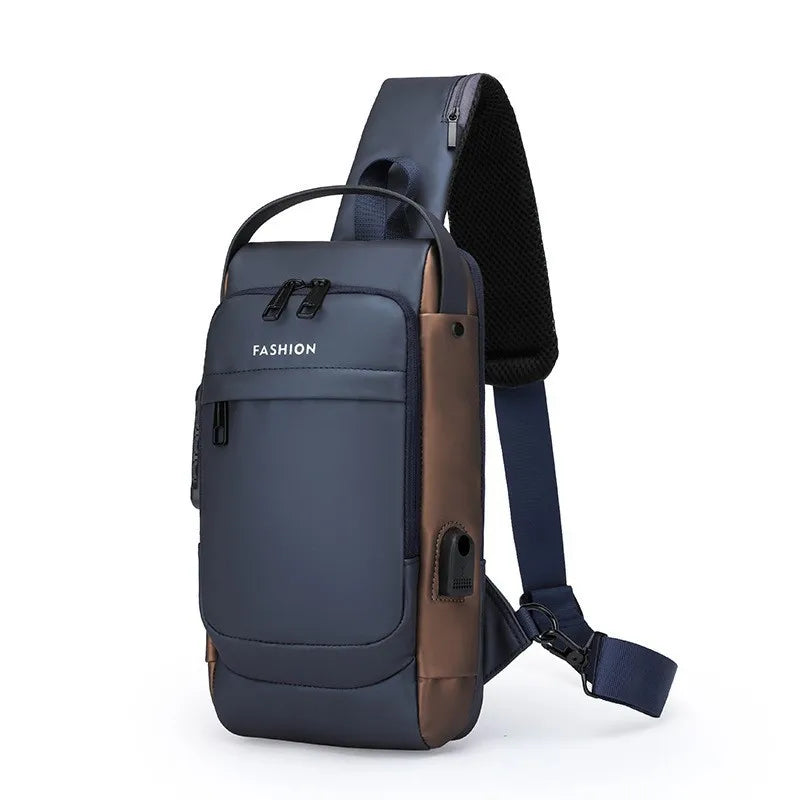 Bolsa de Ombro Crossbody Antifurto com Carregamento USB e Fibra de Carbono | Super Premium - HWS DESCONTOS